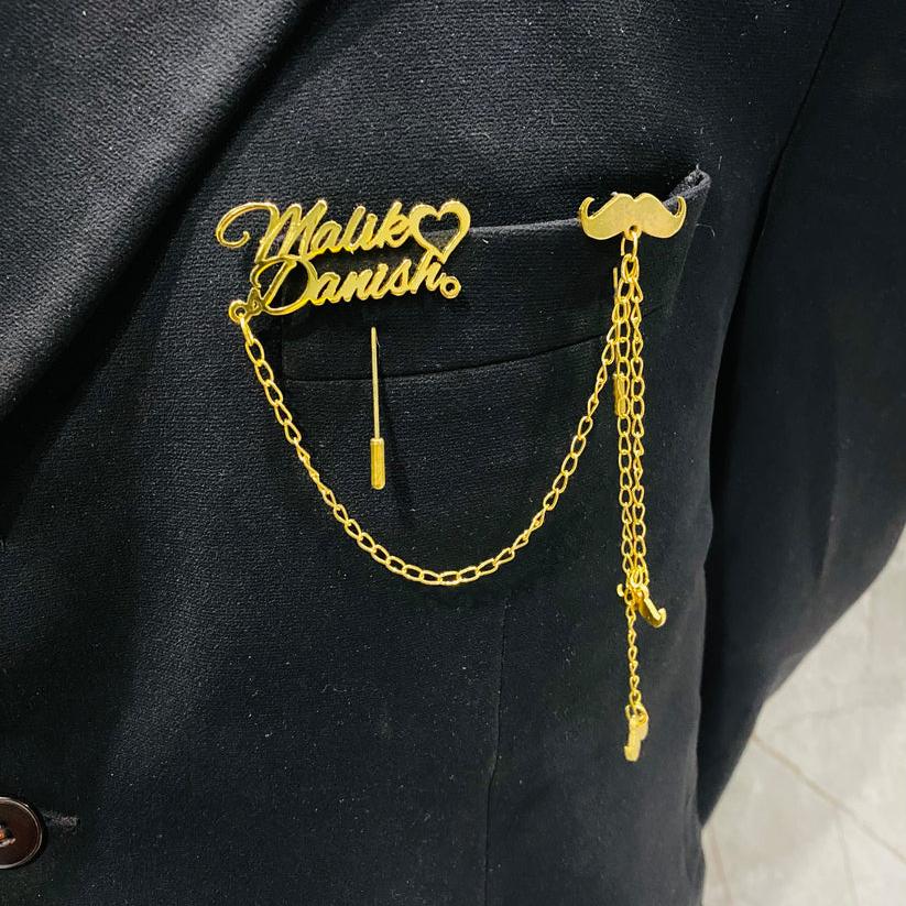 Custom Name Brooch & Lapel Pin | Personalized Coat Pin Pakistan