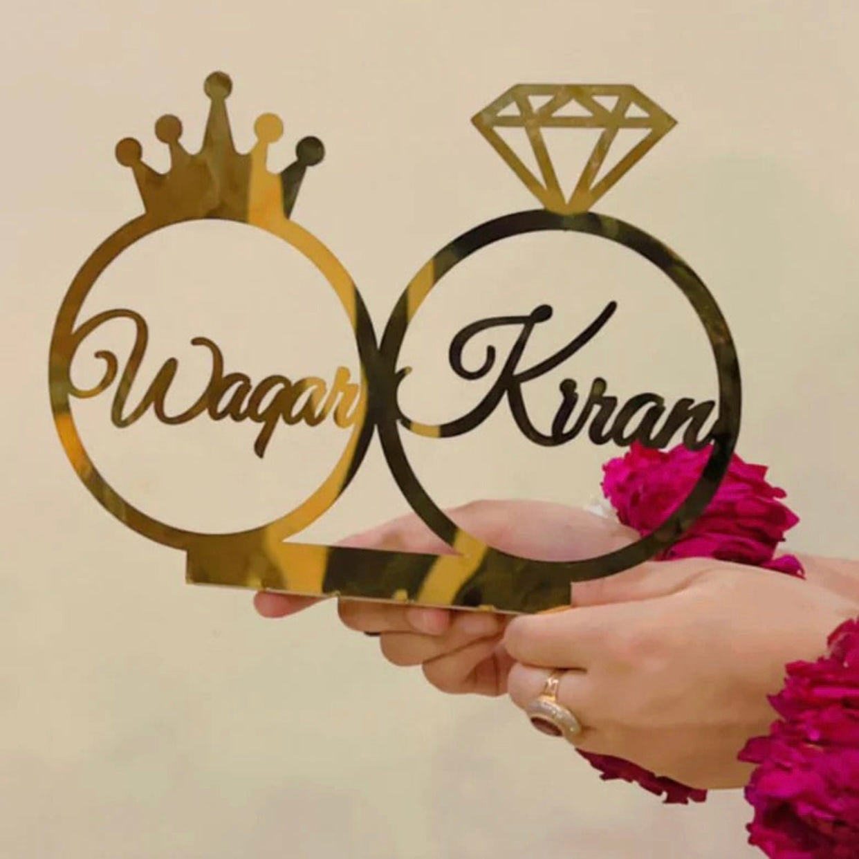 Customized Engagement Name Stand Gold Plated Pakistan