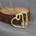 Personalized Heart Side Name Necklace – Custom Jewelry for Pakistan