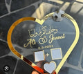 Acrylic Heart Nikkah Thumb Board Frame – Wedding Ceremony Decor in Pakistan